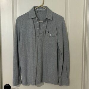 Criquet Men's Long-Sleeve Polo in Light Gray